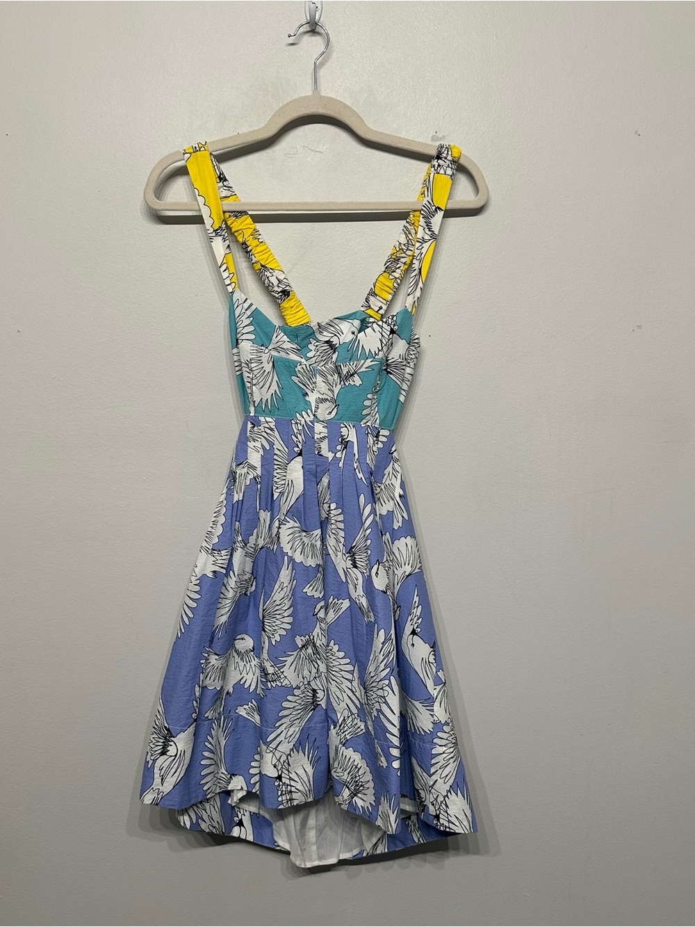 Maeve Anthropologie Printed Tie Back Mini Dress 4P - Picture 4 of 9